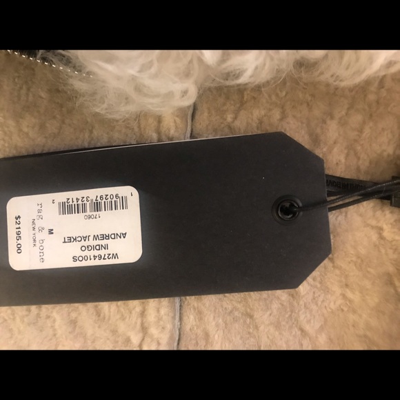 Rag and Bone Denim Shearling Jacket Size Medium - Picture 5 of 6